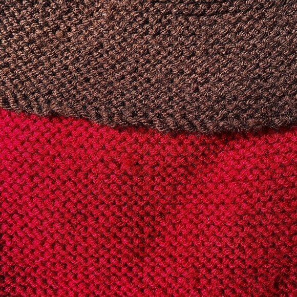 Hand Knit Crossbody Bag Brown Burgundy Boho Slouchy Women’s Purse Festival - Picture 5 of 6